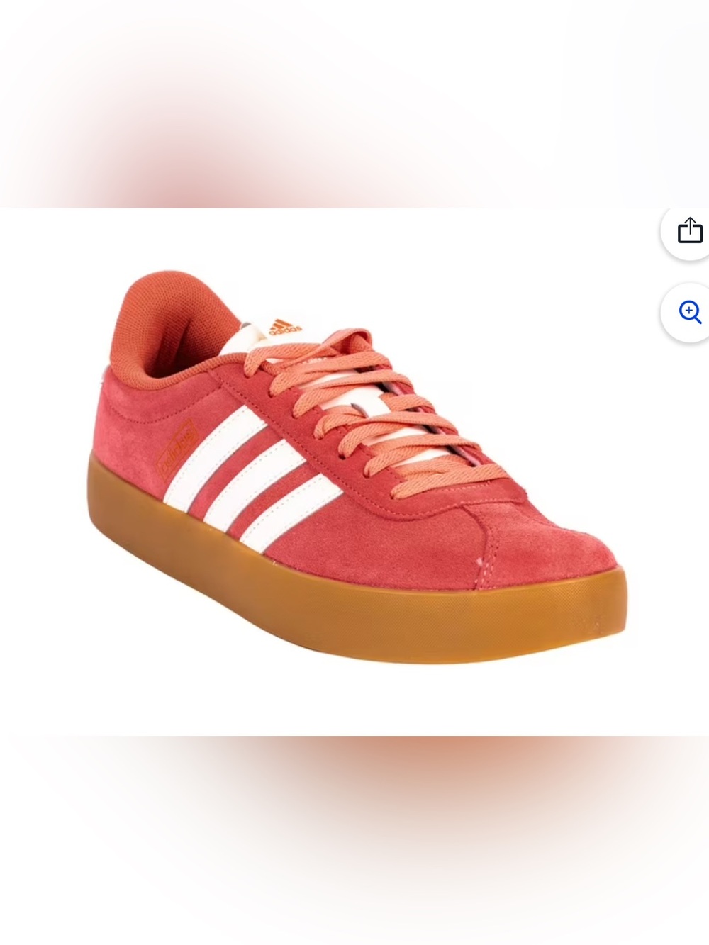 Adidas VL Court 3.0 Women’s Coral Pink Suede Sneakers with White Stripes